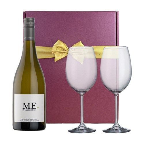 ME by Matahiwi Estate Sauvignon Blanc 75cl And Bohemia Glasses In A Gift Box
